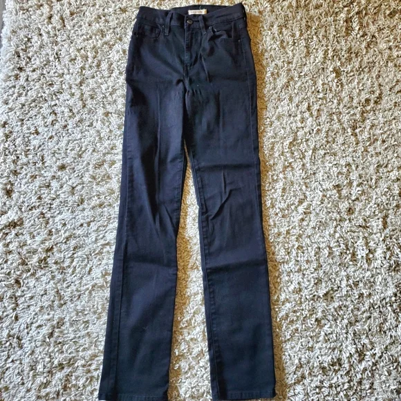 LEVI'S | 724 High Rise Straight Black Denim Jeans 30" inseam (Size 26) - Picture 2 of 7
